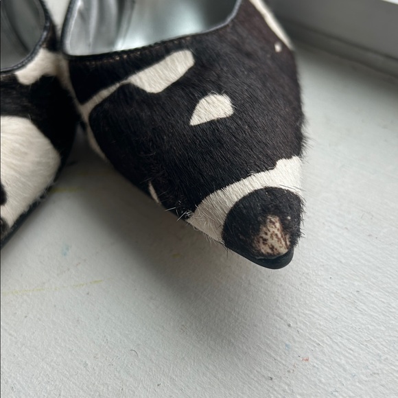 GUESS Pony Hair Cow Print Stiletto heels | 7M | Statement Animal Print Pumps - Picture 9 of 10